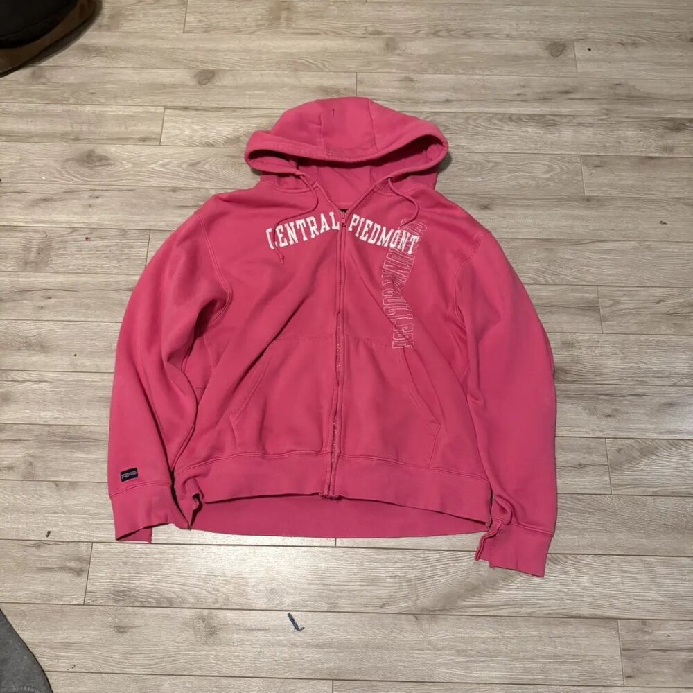 pink jansport central piedmont oversized zip up